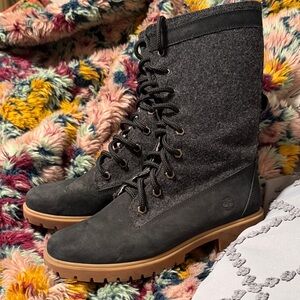 Timberland Women's Charcoal and Black Lace-Up Boots